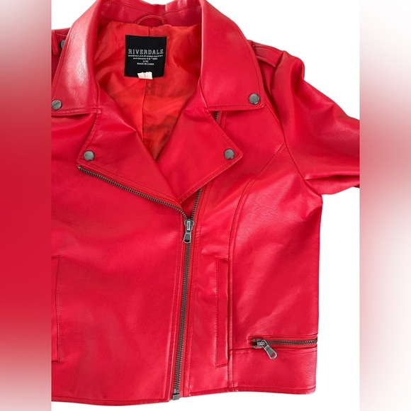 Riverdale South Side Serpents Red Faux Leather Jacket – Women’s L - Picture 6 of 11
